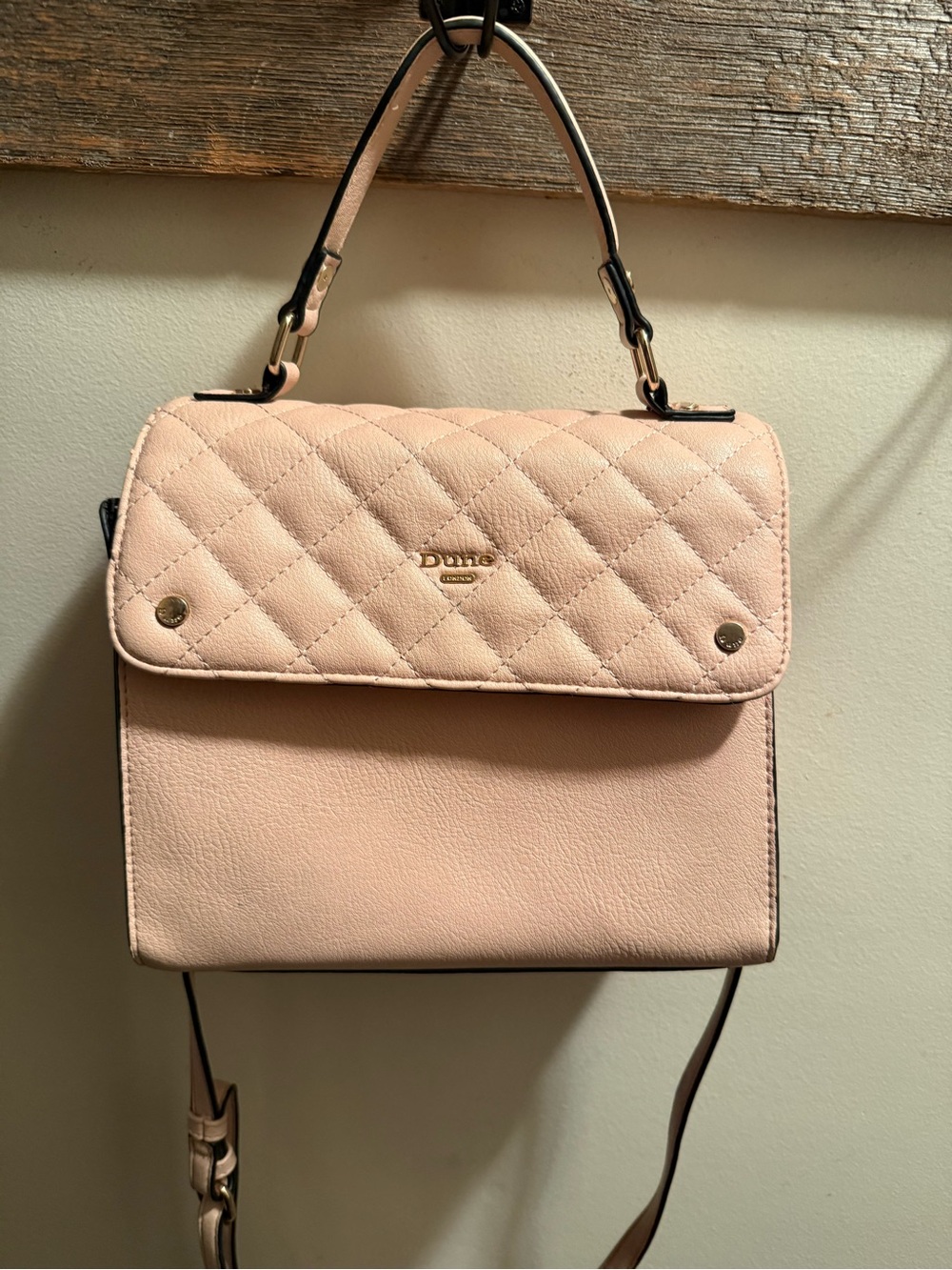 Dune London Quilted Blush Top-Handle Crossbody Bag EUC